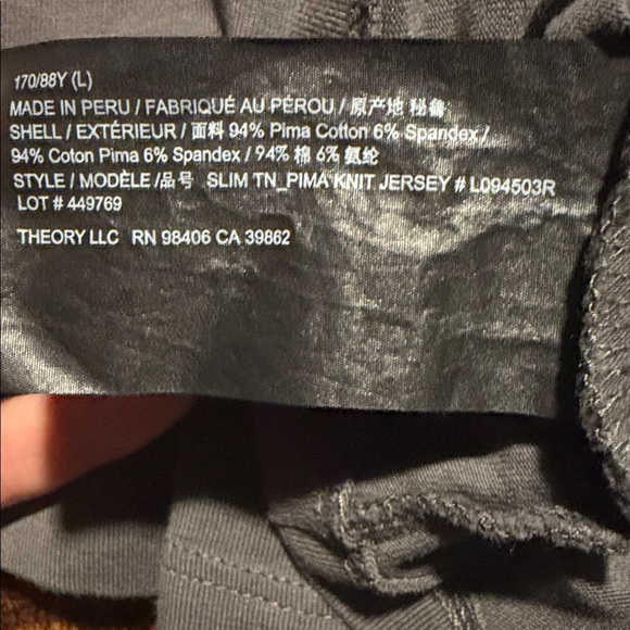 Theory Gray Pima Cotton Essential Turtleneck - Size L - Picture 6 of 6